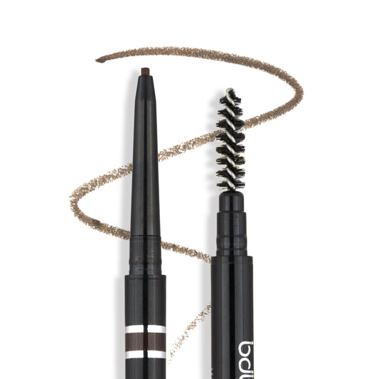 Billion Dollar Brows Taupe micro brow pencil tip stroke close-up for natural looking brows