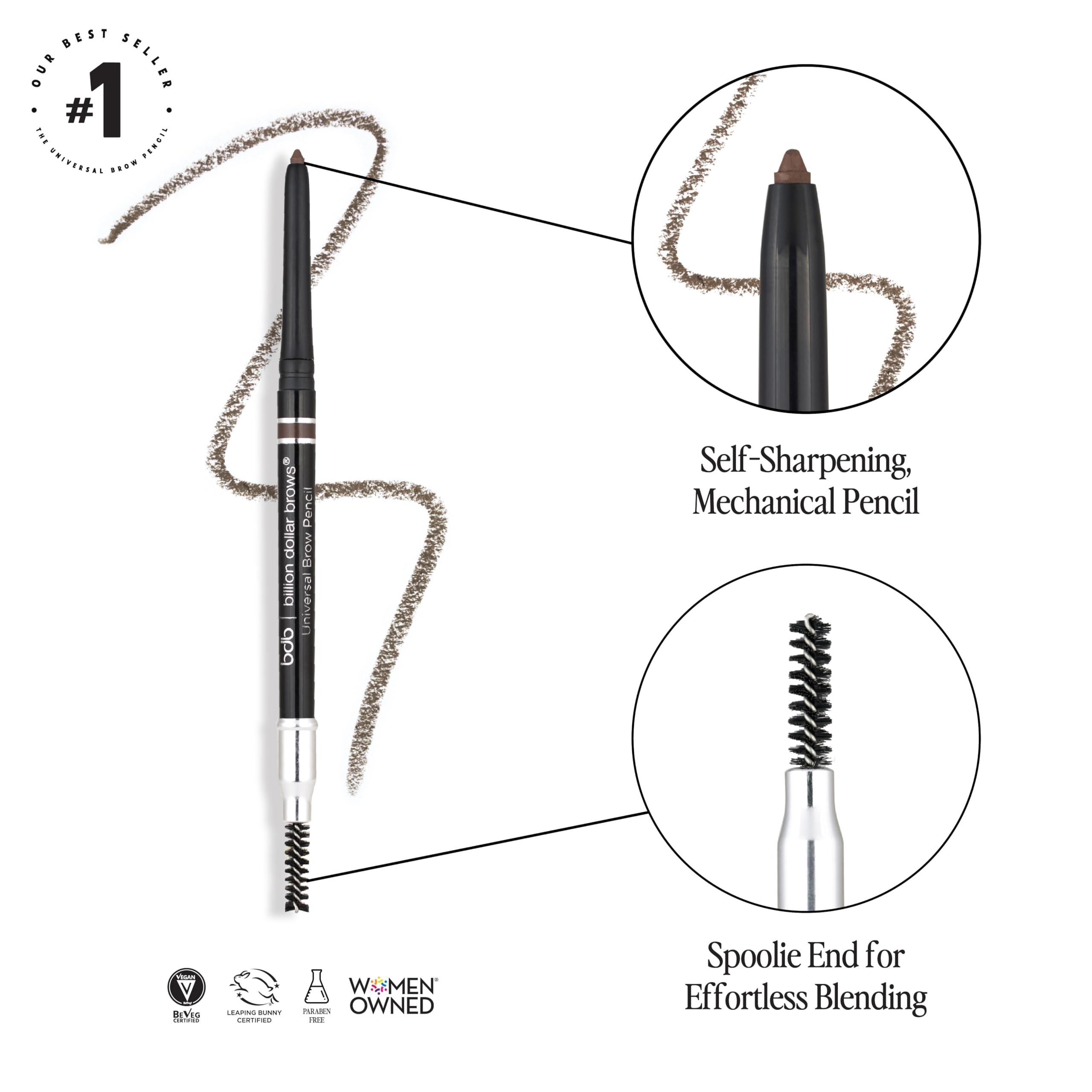 Billion Dollar Brows universal shade adapts to many hair colors.