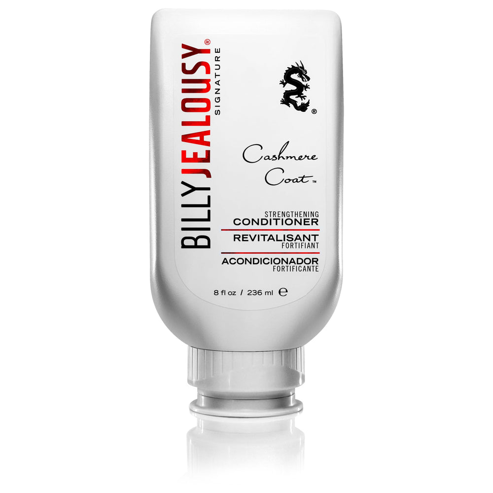 Billy Jealousy Cashmere Coat bottle—hydrating conditioner for fine hair.