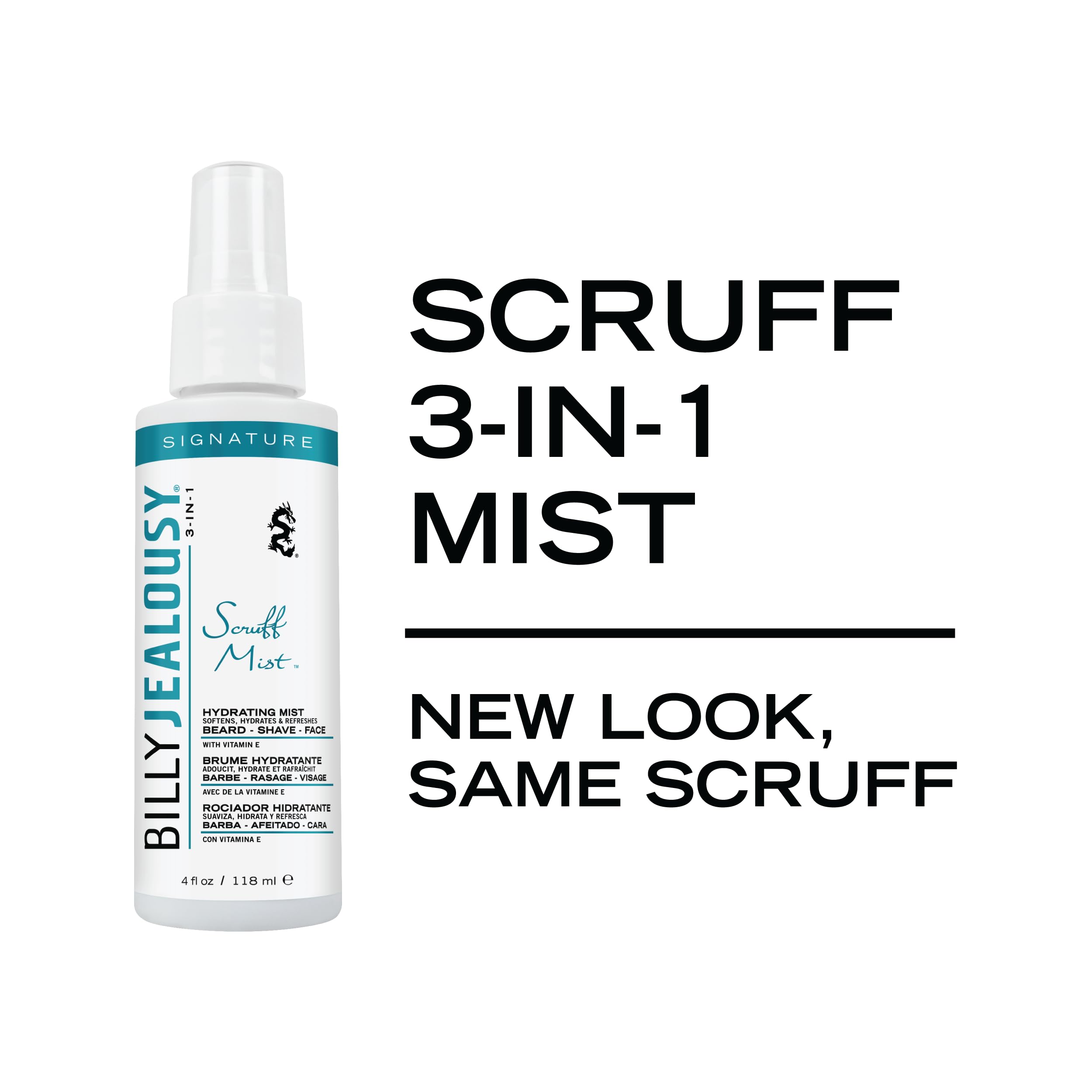 Application of Billy Jealousy Scruff Mist on scruff for hydration
