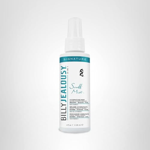 Closeup of Billy Jealousy Signature Scruff Mist bottle showing 4 oz size