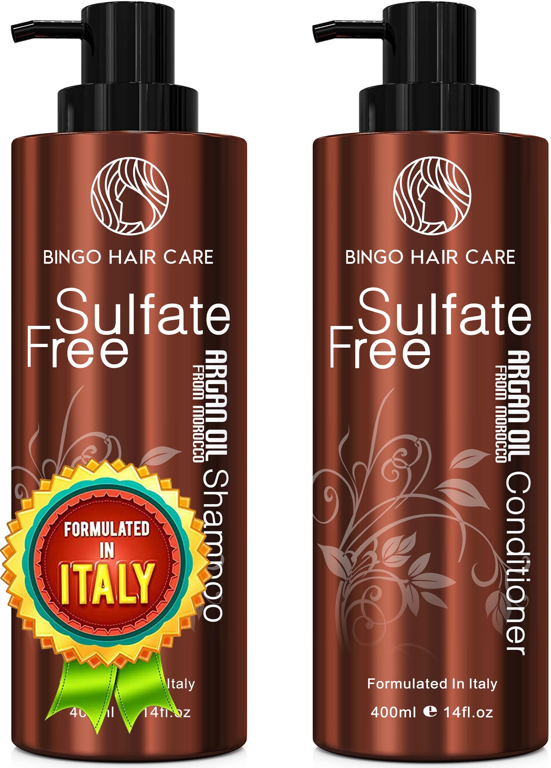 BINGO HAIR CARE argan oil shampoo bottle pour for rich hydration and shine