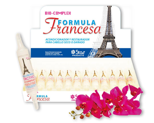 Bio Complex French 12-pack bottle close-up highlighting nourishing hair repair potential