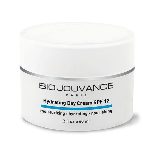 BIO JOUVANCE PARIS hydrating day cream jar close-up shows quick absorption and a lightweight satin finish