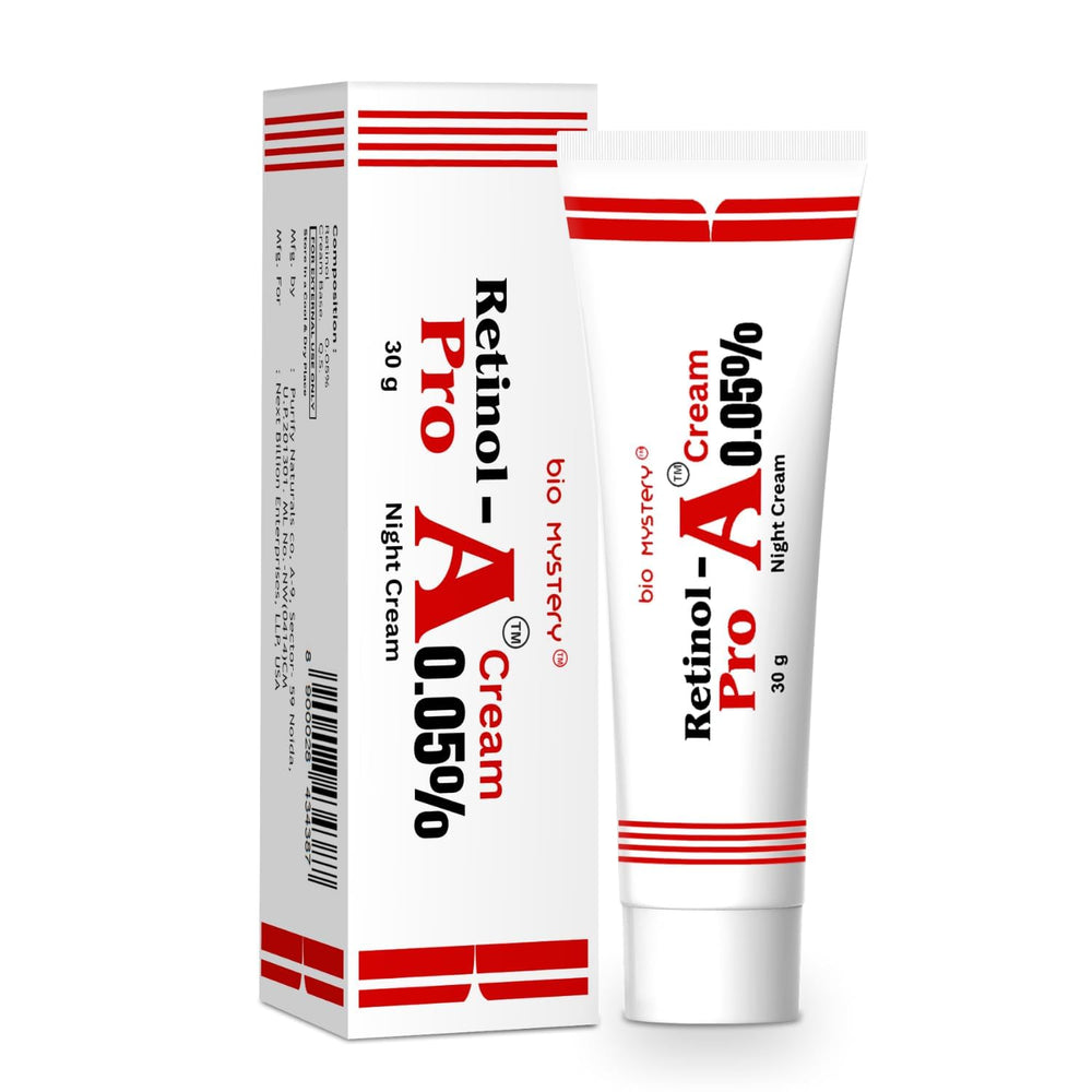 Bio Mystery Retinol Pro 0.05 night cream ingredients closeup.