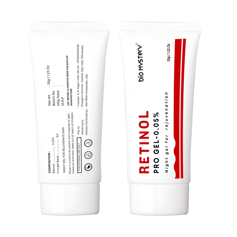 Bio Mystery Retinol Pro Gel application image showing smooth skin after use.