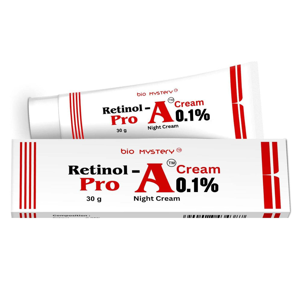 Bio Mystery Retinol Pro Night Cream 0.1 jar with rich texture for overnight hydration.