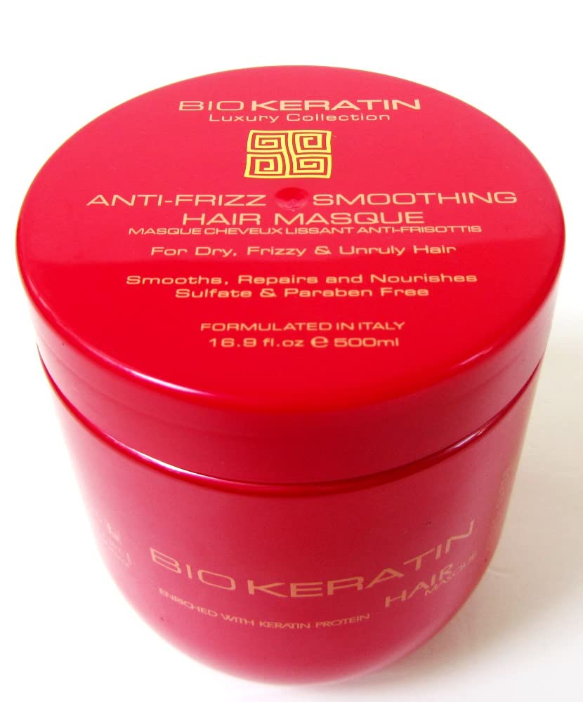 Bio PureOils anti-frizz smoothing masque close-up shows rich texture.