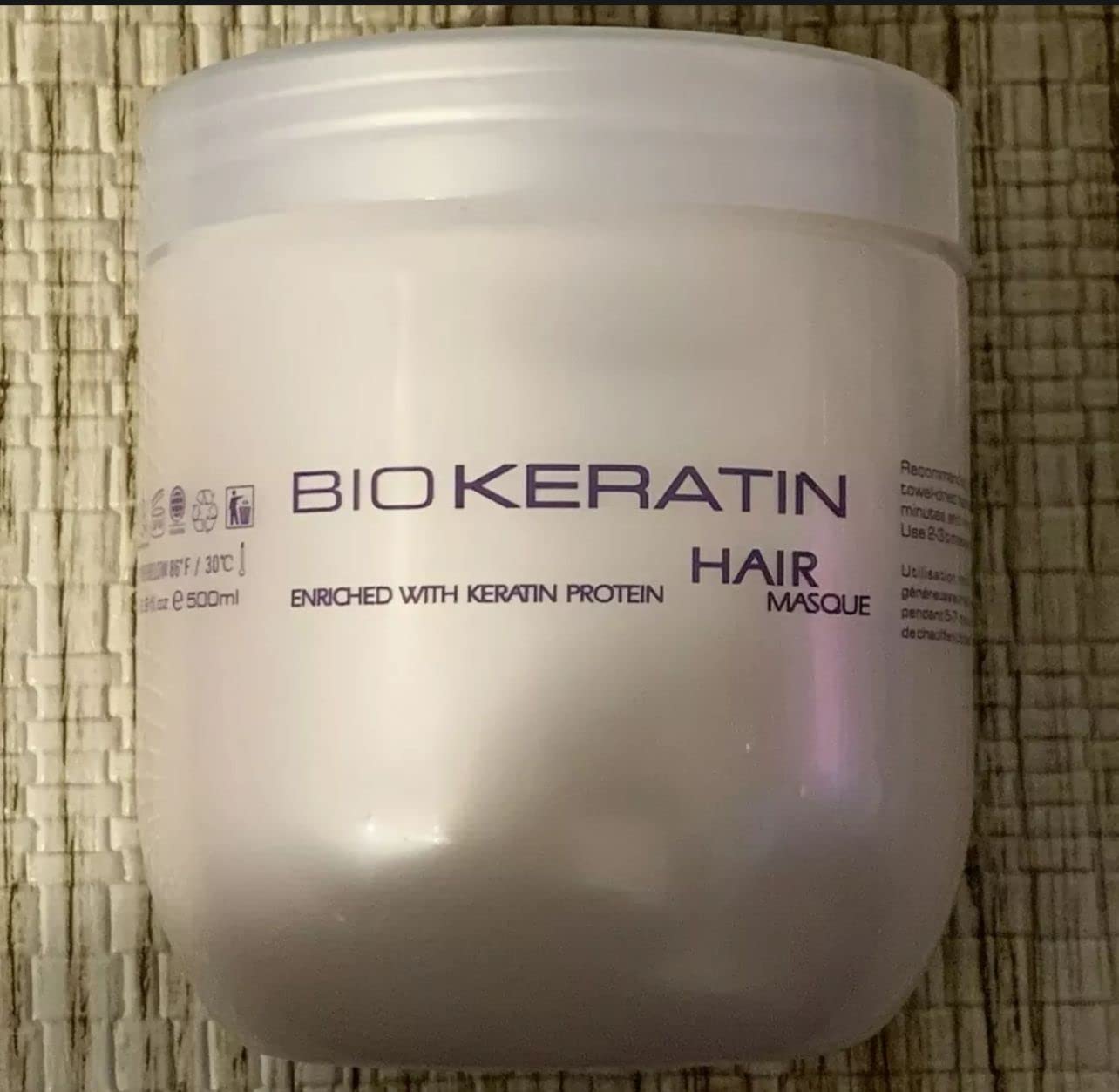 Bio PureOils Bio Keratin Hair Mask bottle for moisture in dry, frizzy hair