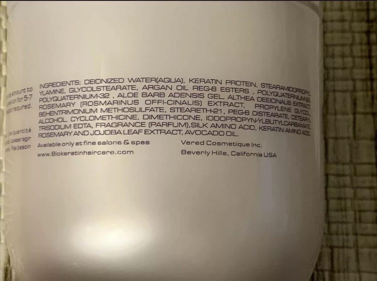 Eco-friendly packaging shot of Bio PureOils keratin mask in recyclable box
