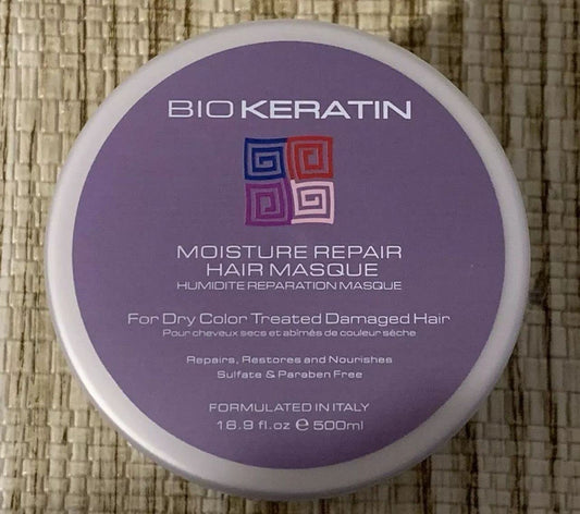 Texture close-up of Bio PureOils keratin mask showing silky, nourishing formula