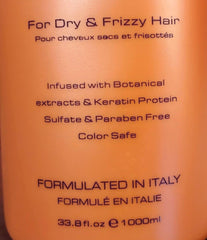 Bio PureOils Keratin Anti-Frizz Shampoo label—sulfate-free and color-safe formula.
