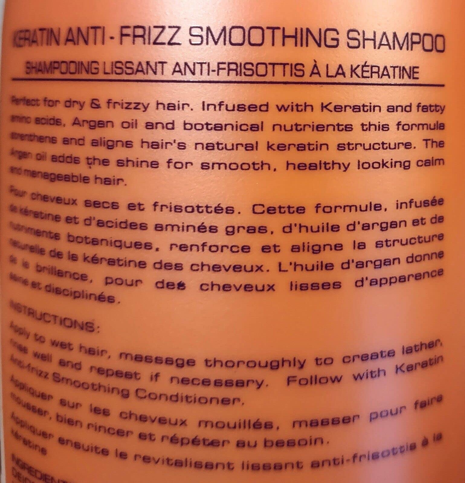 Bio PureOils Keratin Shampoo ingredients close-up—argan oil and botanical nutrients for shine.