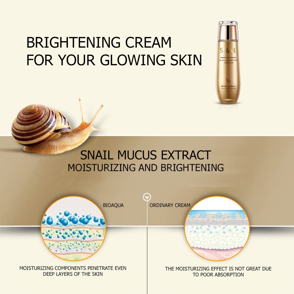 BioAQUA Repair snail mucin cream label close-up highlights moisturizing formula