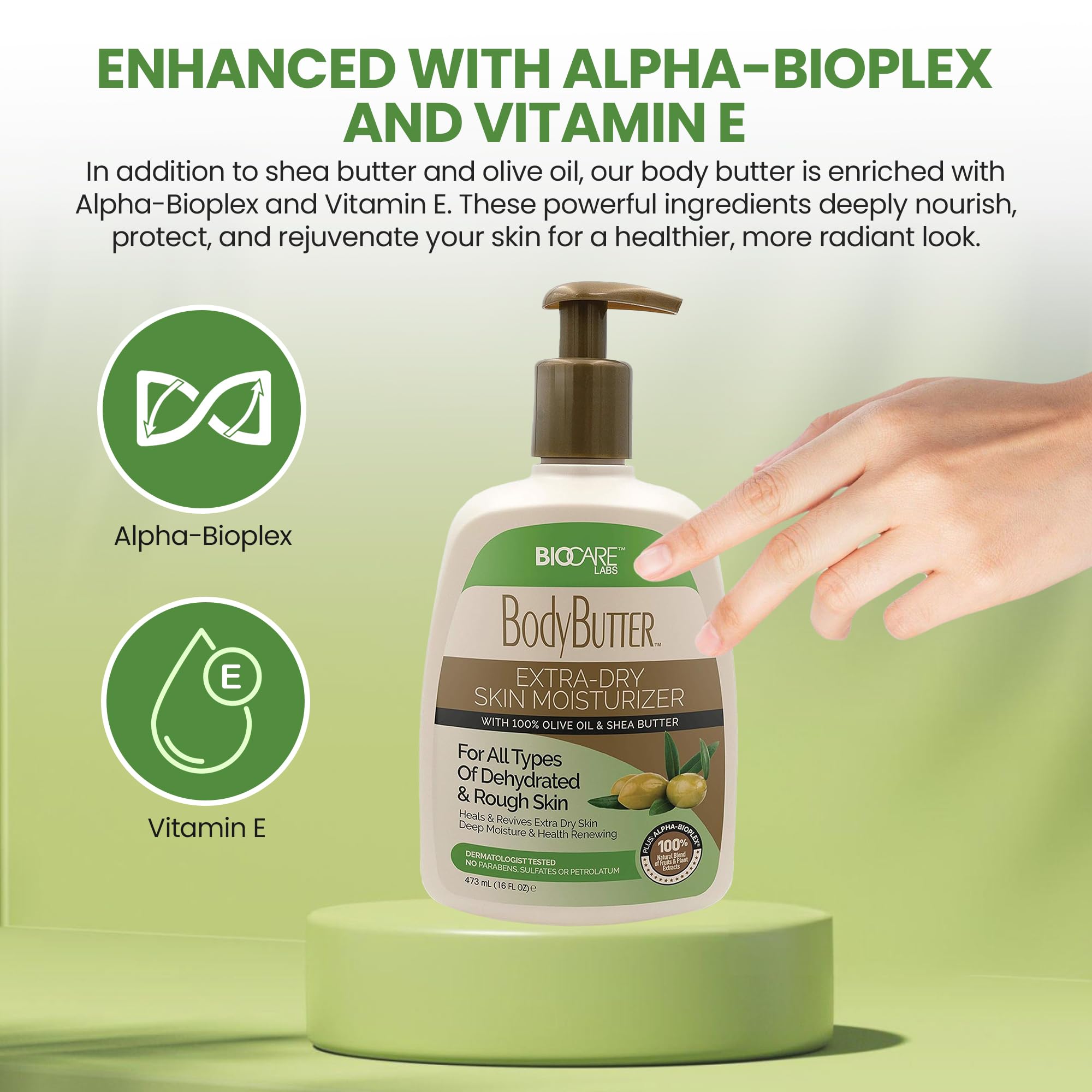 Biocare Labs 16oz packaging image illustrating generous bottle for daily use.
