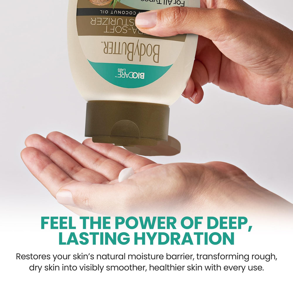 Biocare Labs Moisturizing Body Butter applied to skin for quick hydration.