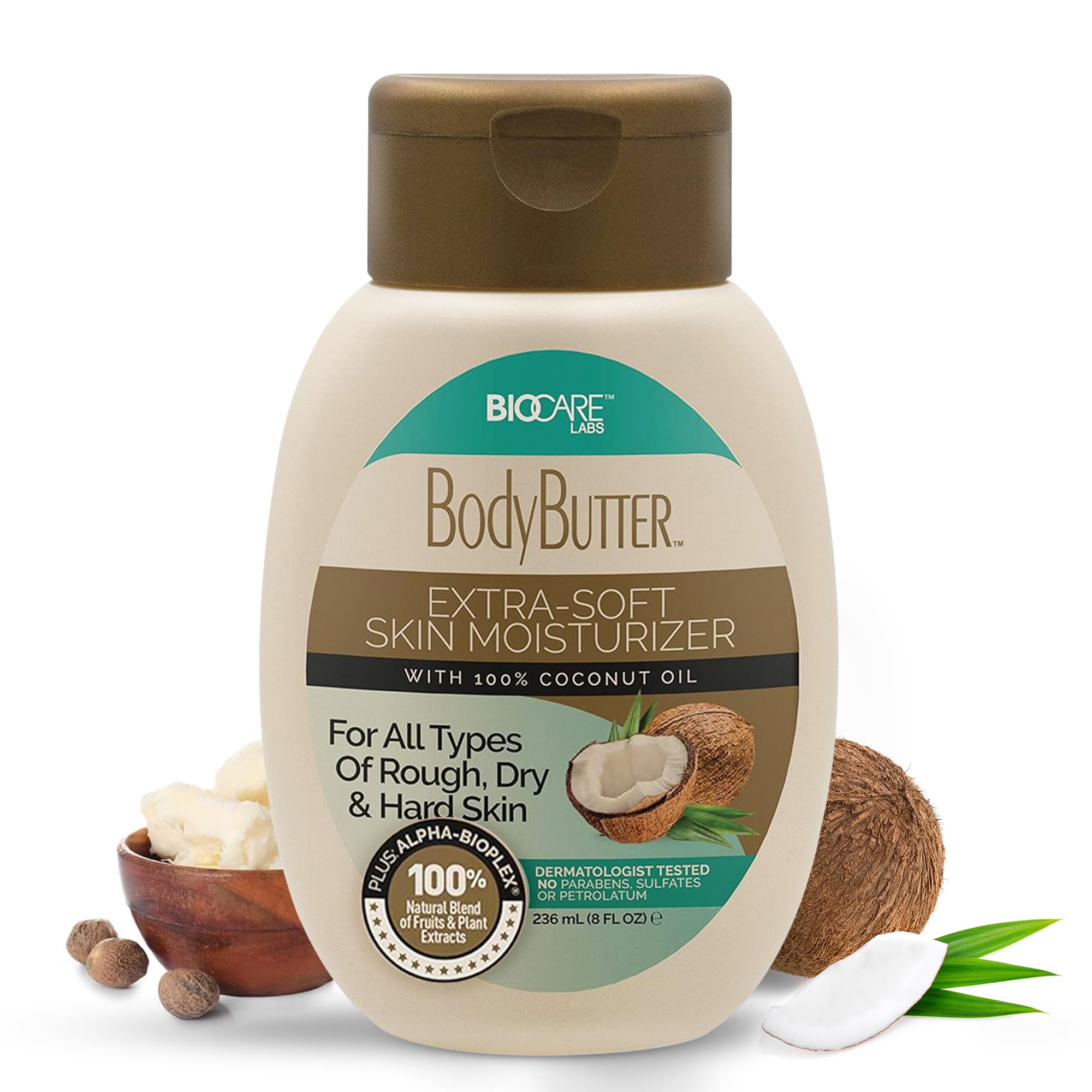 Biocare Labs Moisturizing Body Butter jar closeup shows rich texture for deep hydration.