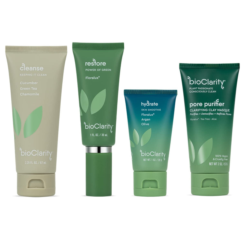 BioClarity Cleanse bottle pour — gentle daily cleanse for normal and oily skin.
