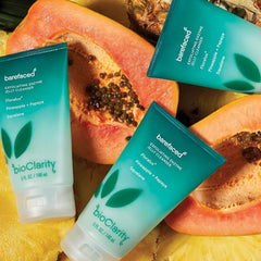 BioClarity papaya enzyme close-up emphasizing skin-brightening exfoliation