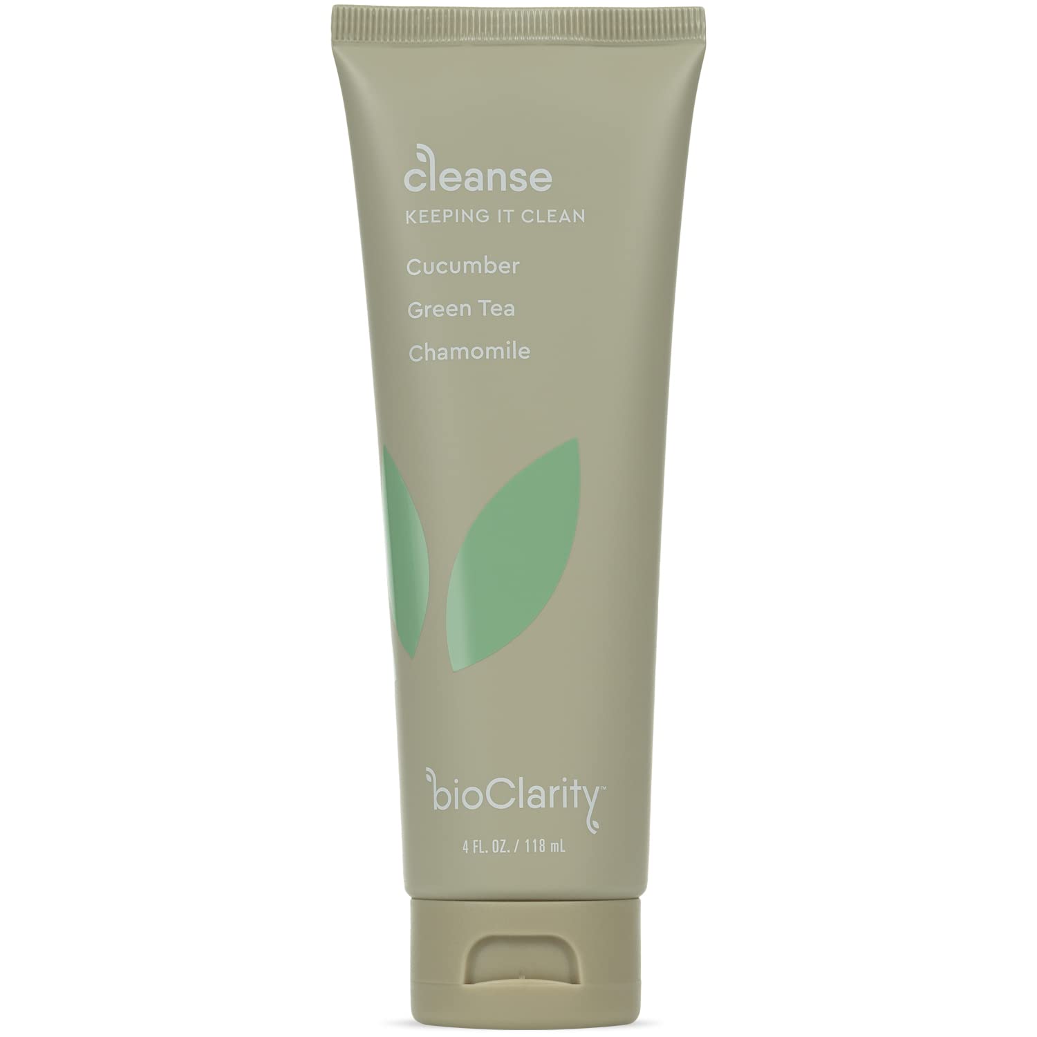 BioClarity face cleanser bottle for a gentle daily cleanse on sensitive skin.
