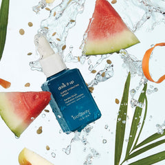Vitamin E and watermelon extract suggest antioxidant moisture and refreshing comfort.