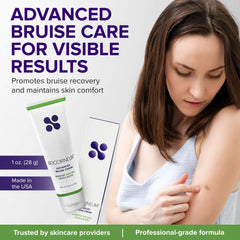 BIOCORNEUM Advanced Bruising Cream 1oz tube spread shows easy rub-in application.