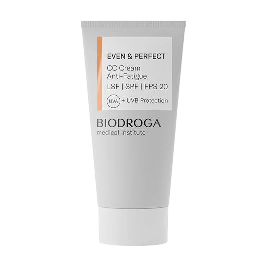 Biodroga Medical Institute Even & Perfect CC Cream anti-fatigue bottle pump conceals blemishes and adapts tone.