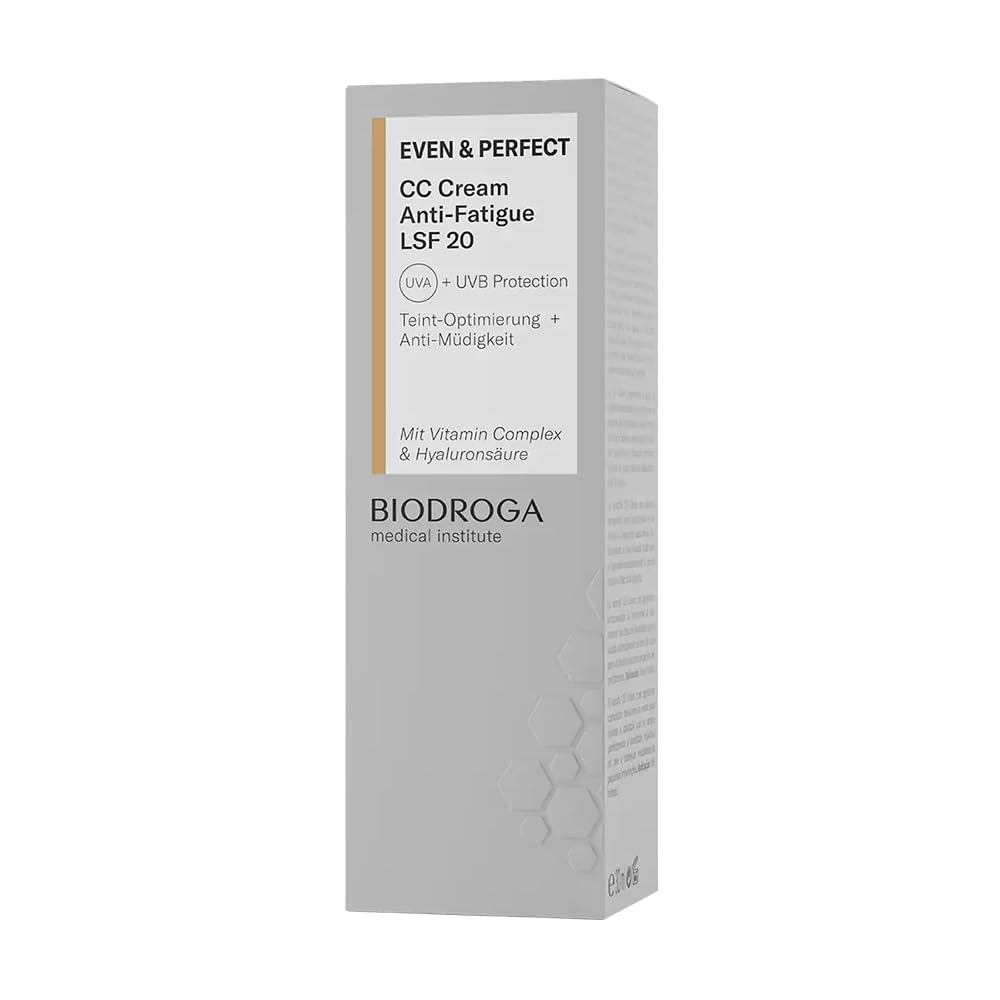 Biodroga CC Cream texture application demonstrates skin hydration and a natural, even finish.