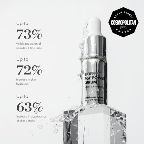 BIOEFFECT EGF Power Serum texture close-up shows silky, fast-absorbing application.