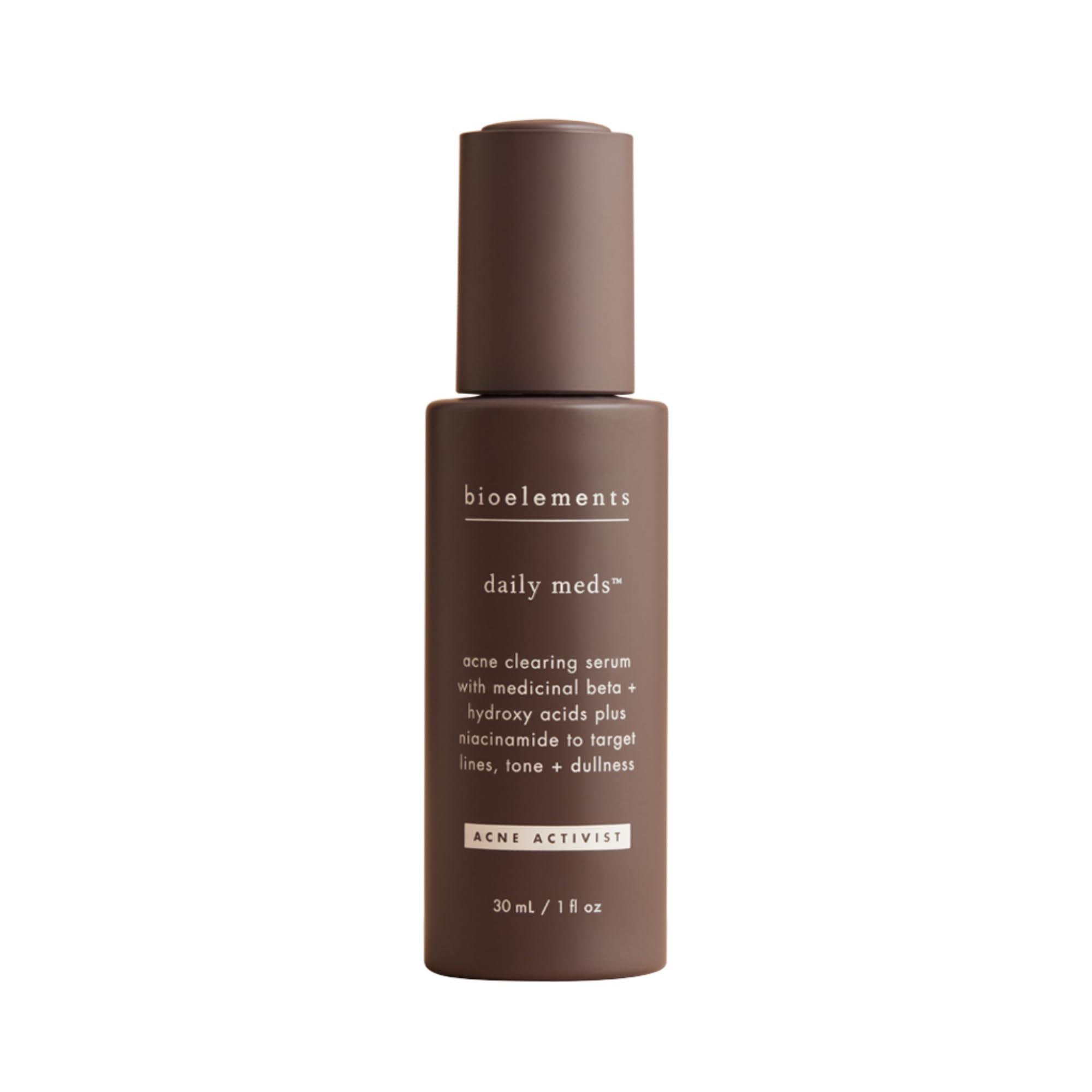 Bioelements Daily Meds serum bottle for clearer, smoother skin.