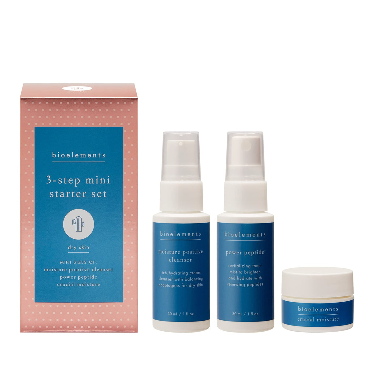 Bioelements Moisture Positive Cleanser bottle with creamy lather for hydrated, comfortable skin
