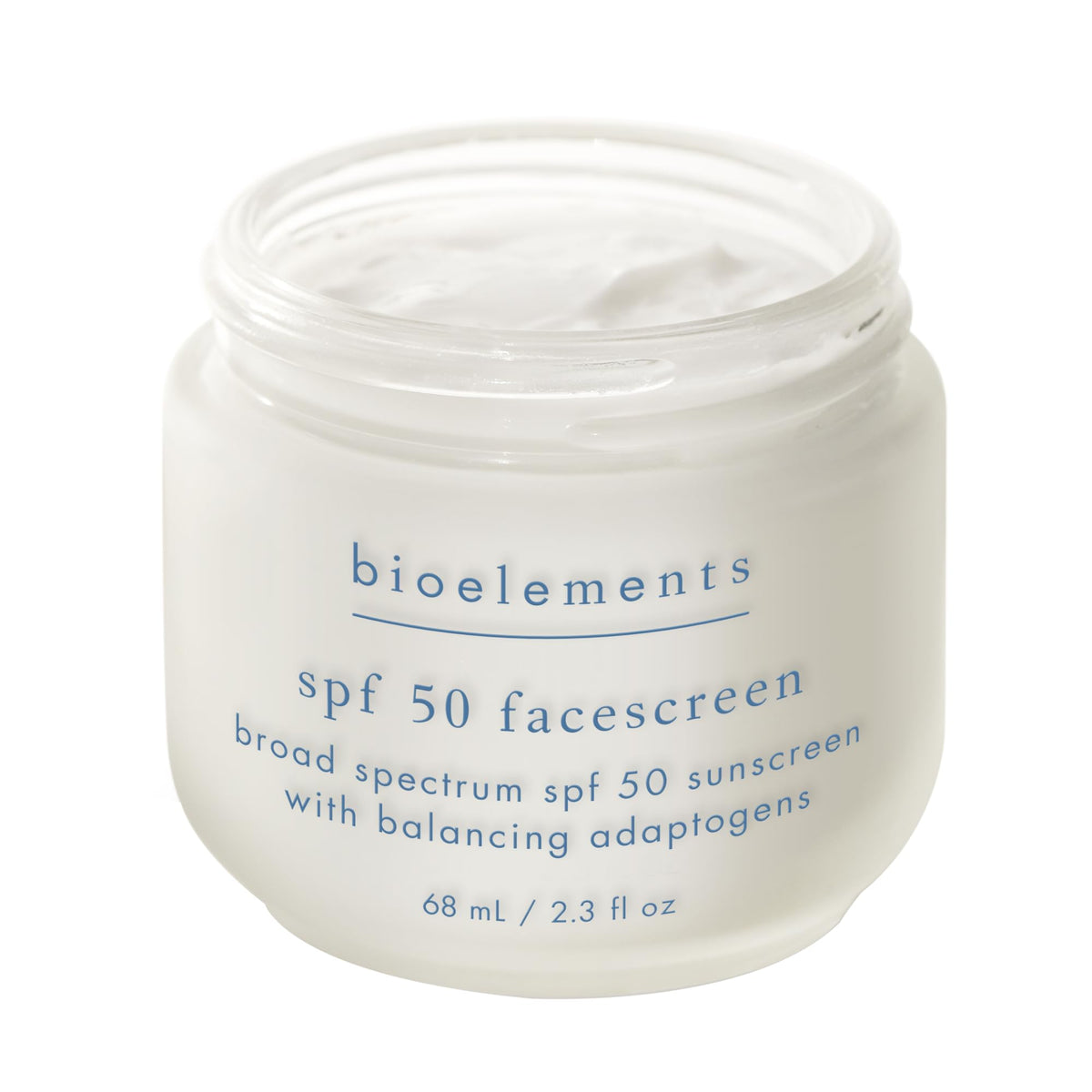 Bioelements FaceScreen SPF 50 bottle pour provides daily antioxidant protection.