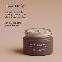Bioelements Spot Defy overnight skin with sulfur based clarity