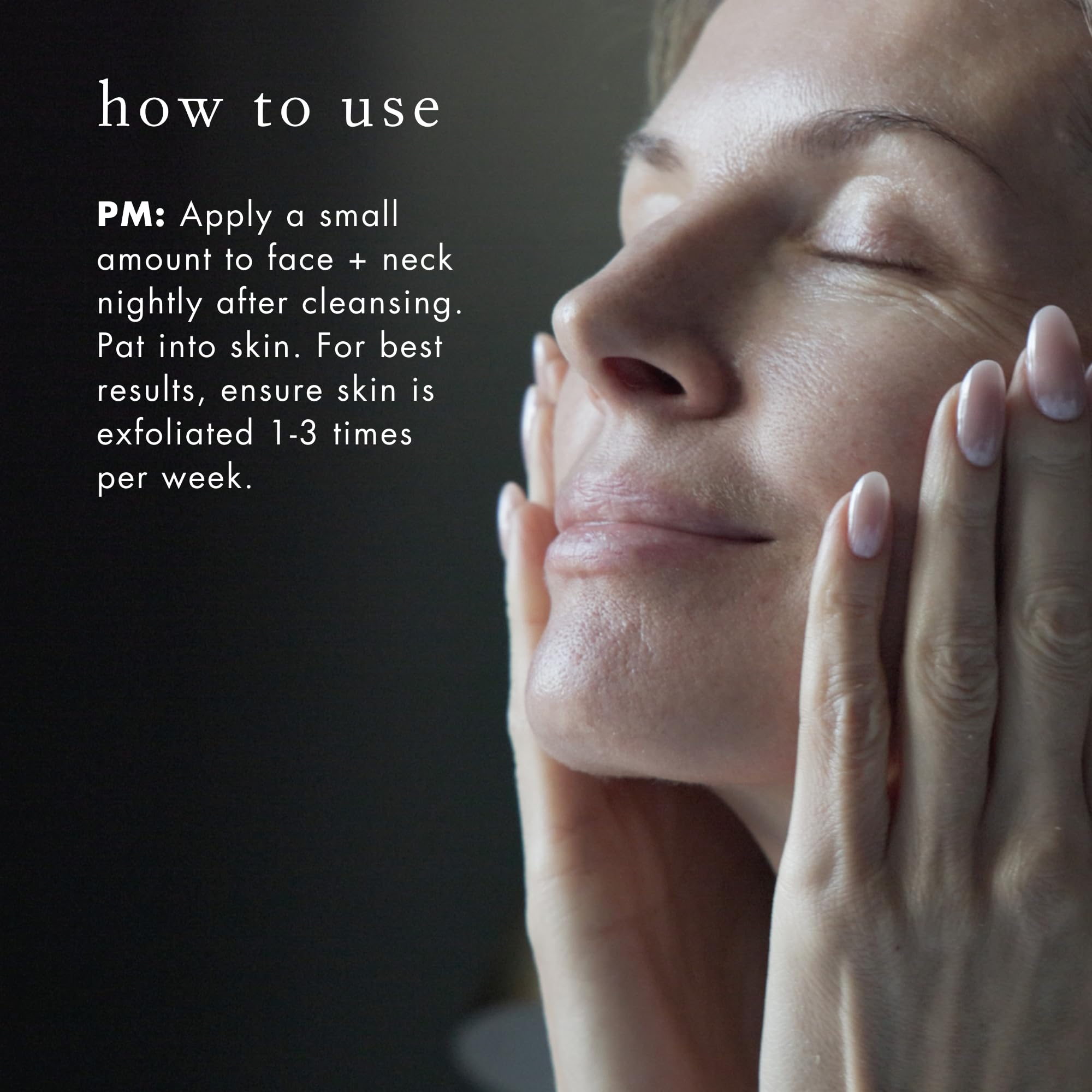 Ingredients panel of Bioelements vc10 Nightly Bright emphasizing antioxidants and brightening actives