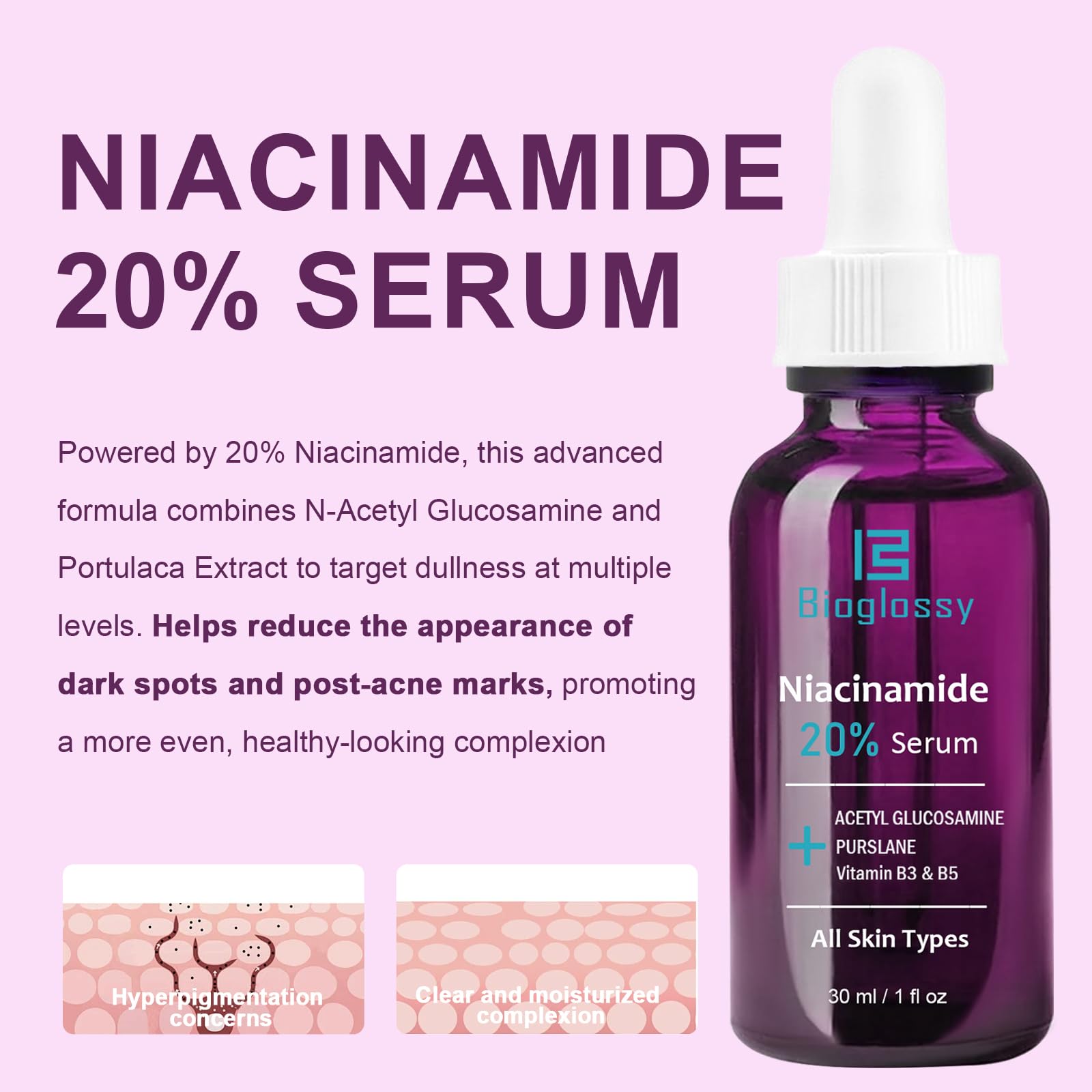 Bioglossy Niacinamide Serum lightweight texture with fast absorption.