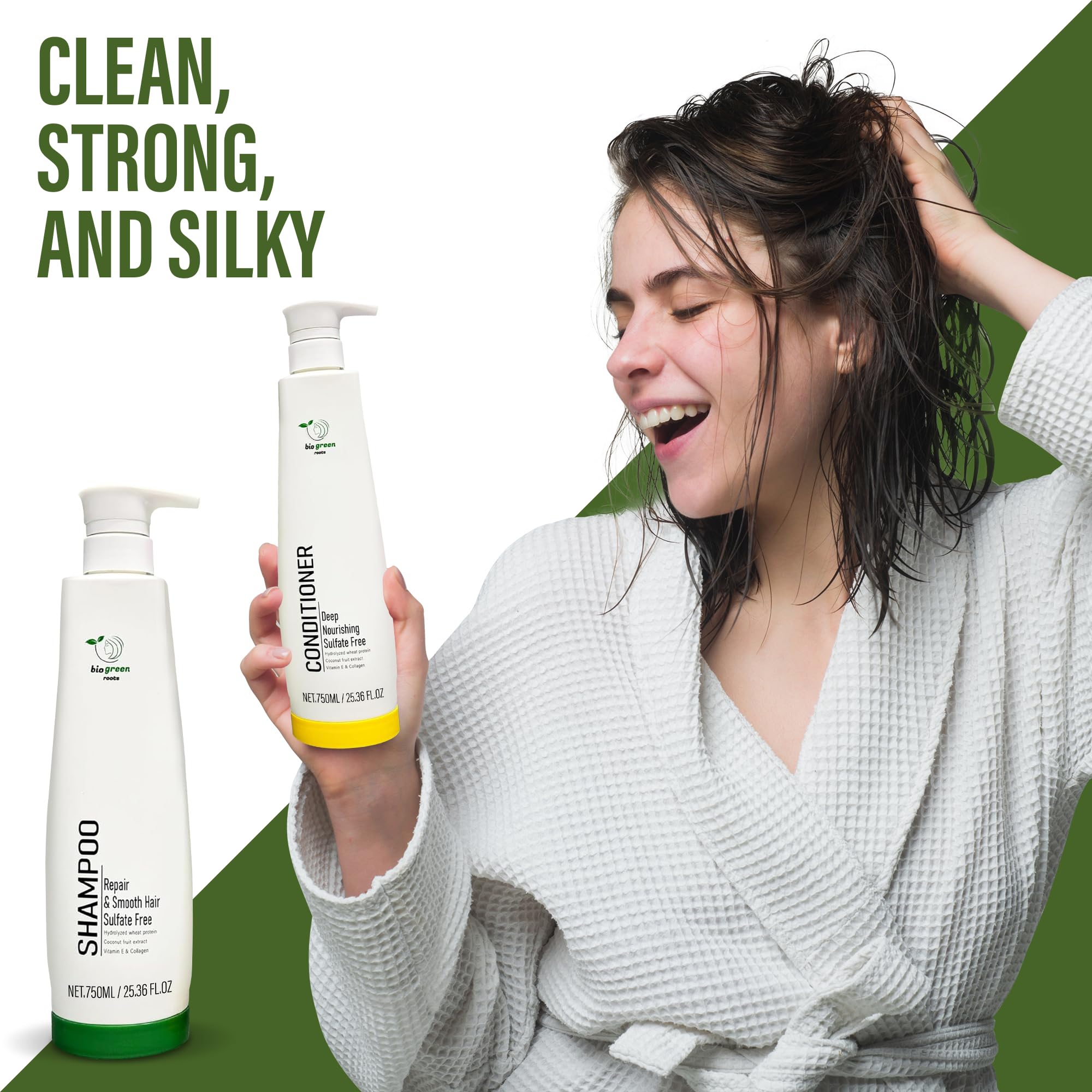 BIOGREEN ROOTS duo-pack shot displays two 750 ml bottles