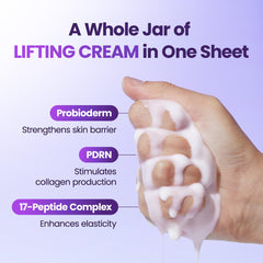 BIOHEAL BOH Probioderm 3D Lifting Cream Mask face-closeup reveals texture and radiance