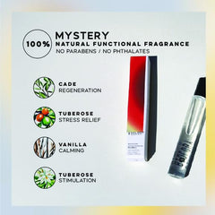Biology 6x2ml vials on travel pouch demonstrating portable aromatherapy scents