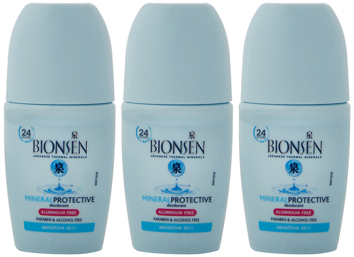 Bionsen roll-on deodorant 50ml pack of 3 tubes ready for daily use and travel