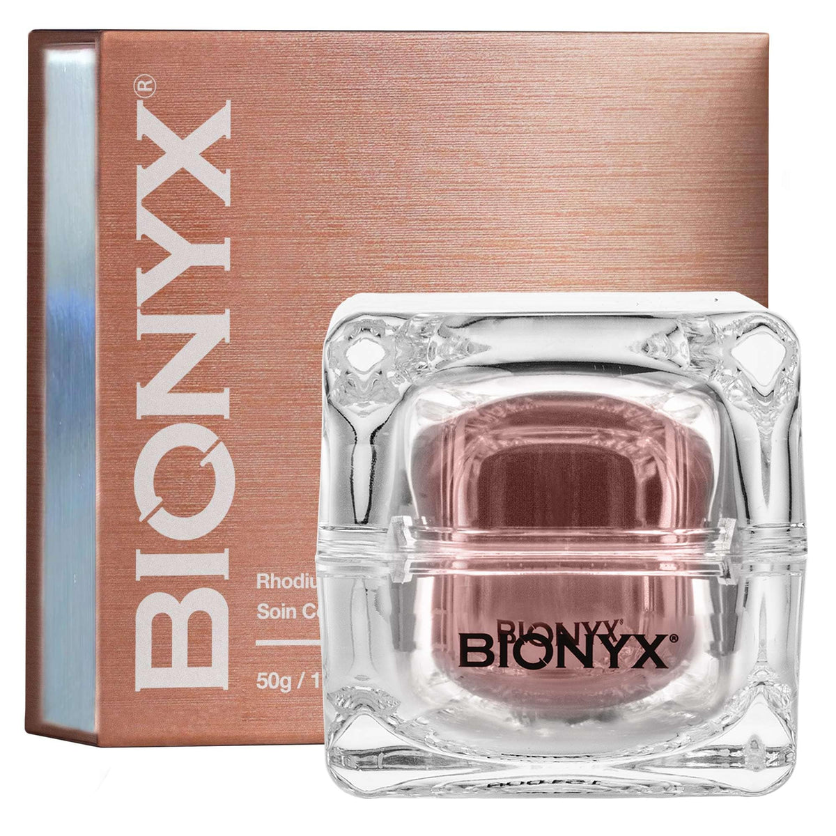 Bionyx Rhodium Complex facial peeling gel bottle for spa-like exfoliation and smooth skin prep.