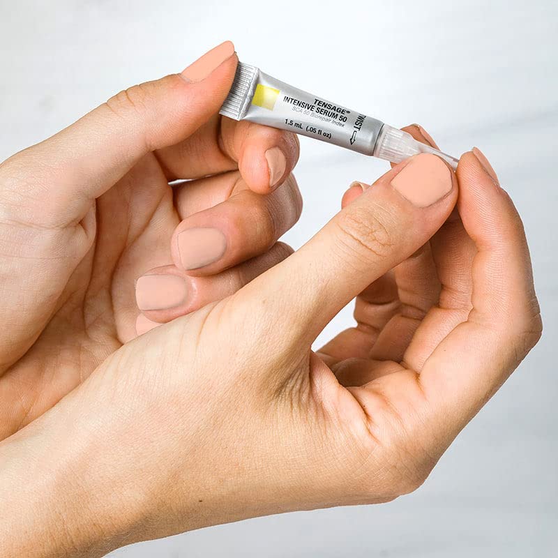 Biopelle serum texture swatch shows creamy, fast-absorption formula.