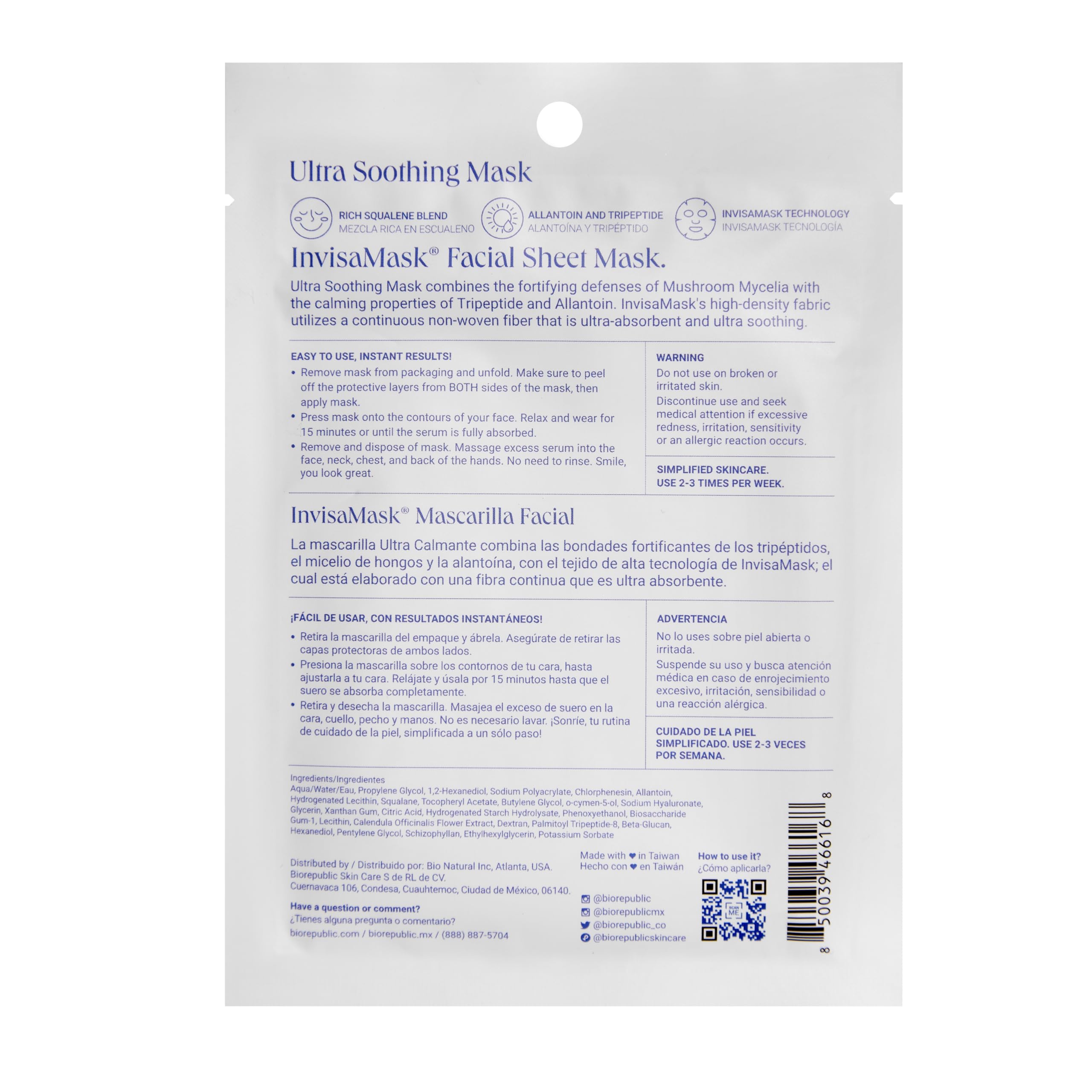 BioRepublic InvisaMask with biosaccharide gum forms a protective barrier on skin.
