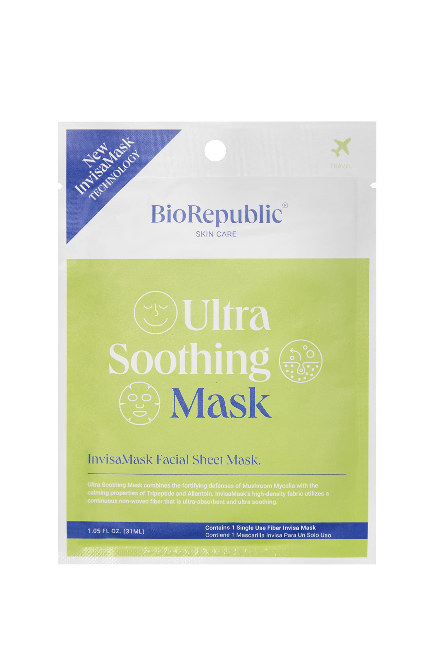 BioRepublic InvisaMask uses tripeptide for gentle comfort and skin balance.