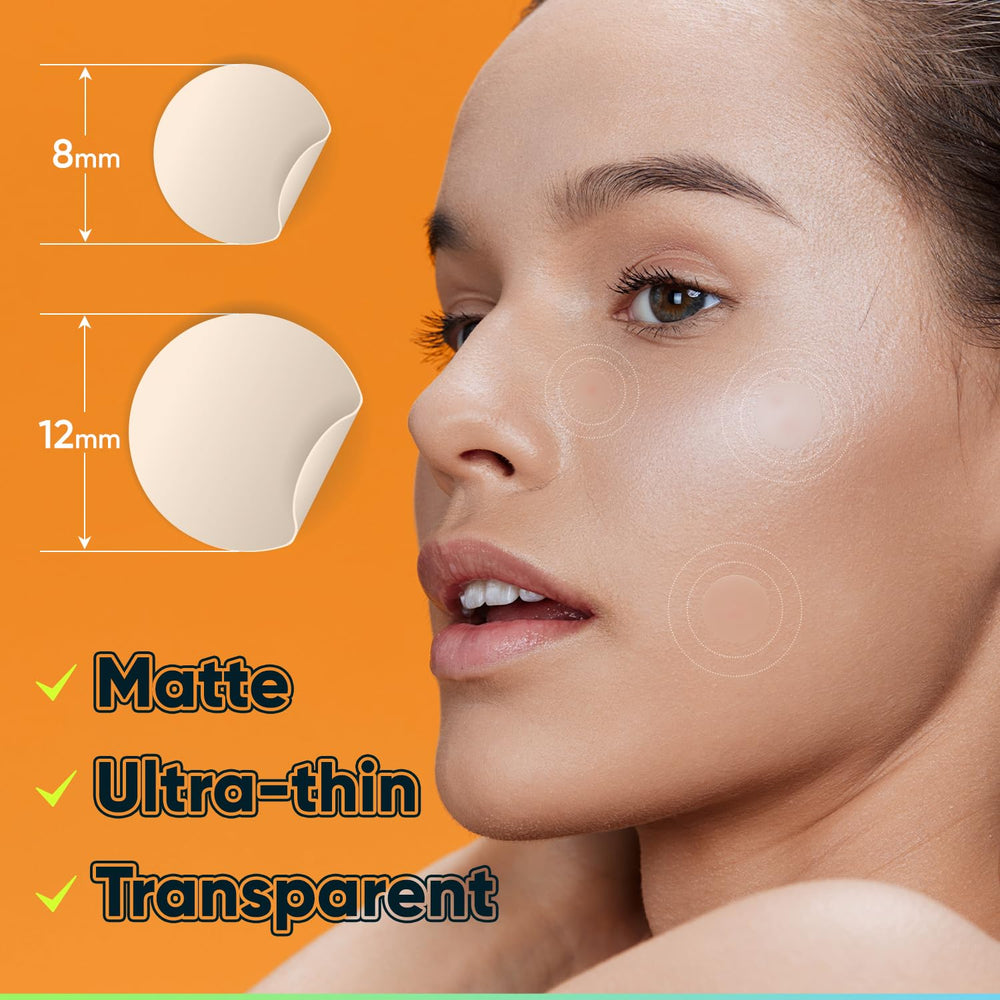 BIORICA Tea Tree Pimple Patches applied on a pimple for concealment.