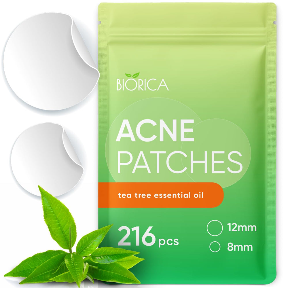 BIORICA Tea Tree Pimple Patches packaging shown for discreet daily use.