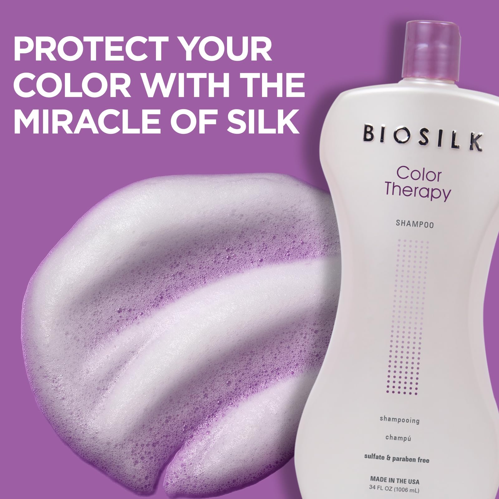 BioSilk Color Therapy Silk-glow close-up emphasizes luxurious shine.