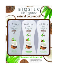 BioSilk Silk Therapy Coconut Leave-In bottle delivers moisture and shine for hair