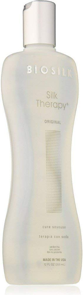 BioSilk Silk Therapy Original Cure 12 oz bottle for smooth, shiny hair.