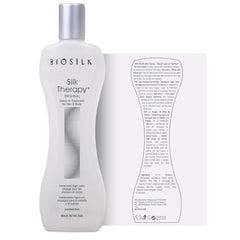 BioSilk Silk Therapy Original texture close-up shows silk-protein finish on hair.
