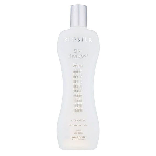 BioSilk Silk Therapy Serum Original 12-oz bottle boosts shine and reduces frizz for daily hair care